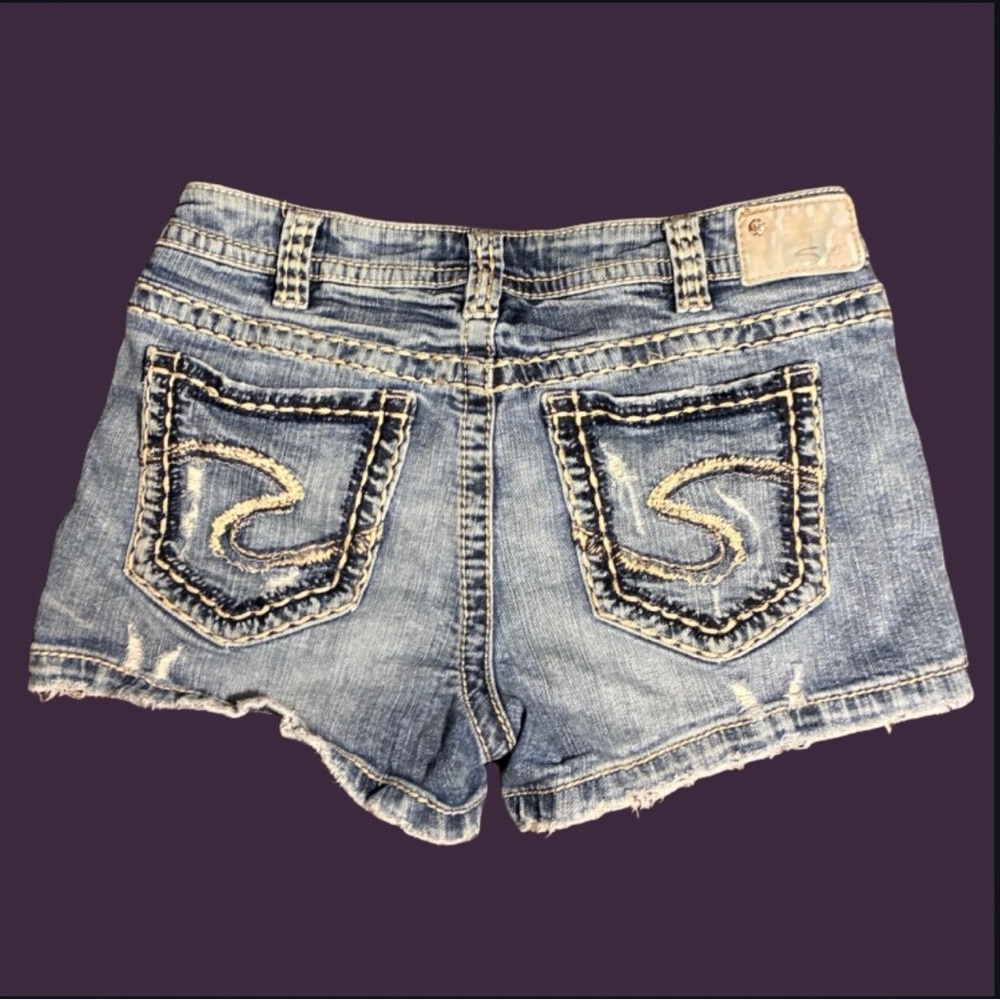 Silver Jeans Co. Aiko Mid Distressed Denim Shorts Women’s W31/L3 - Picture 8 of 10
